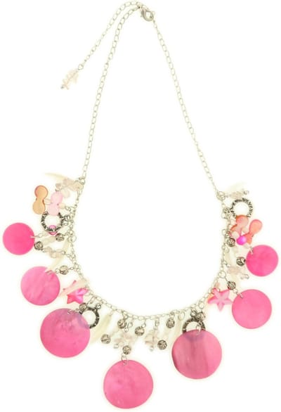 Behave - Ketting met roze schelpen hangers, nikkelvrij - Trendy modeaccessoire - 50 cm