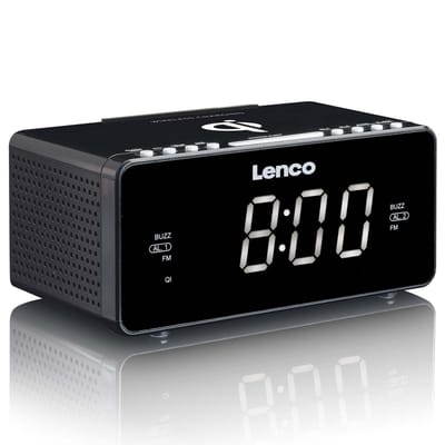 Lenco CR-540BK - Wekkerradio met dimbaar nachtlampje en USB oplaadfunctie - Zwart