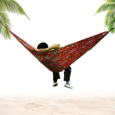 Hangmat voor buiten - Reishangmat - Ontspannen in de natuur - Ruim draagvermogen - 270x140 cm - Rood