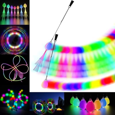 Oplaadbare Poi Ballen - Lichtgevende Jongleerballen - Dans en Performance - 20 Lichtmodi - 5-7 cm