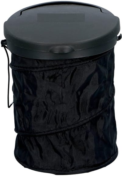 Famanu – Car Waste Bin - opvouwbaar - Ø 16 cm - met deksel - voor het dashboard of de vloer