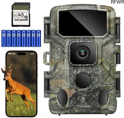 Wildcamera - Natuurcamera - Dieren Observeren - Snelle Activering - 64MP HD - Legergroen