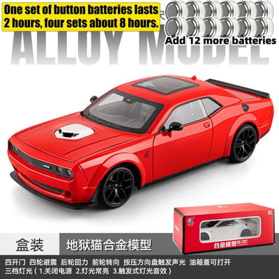 1:18 Dodge Challenger Srt Hellcat Moderne Amerikaanse Muscle Car Legering Spuitgietmodel Auto Geluid En Licht Verzamelingen Verjaardagscadeaus