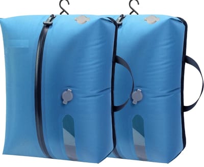Famanu – TPU Vacuum Bags voor Reizen, Herbruikbare Compressiezakken voor Koffer/Rugzak, Vacuüm Seal Bag met IP67 Luchtdichte Rits, Waterdicht (Blauw, 2 Stuks)