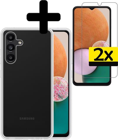 Hoesje - Met 2x Screenprotector - Geschikt voor Samsung Galaxy A13 5G - Sterk & Shockproof - Back Cover - Siliconen Case - Telefoon Hoes - Telefoonhoesjes - Transparant