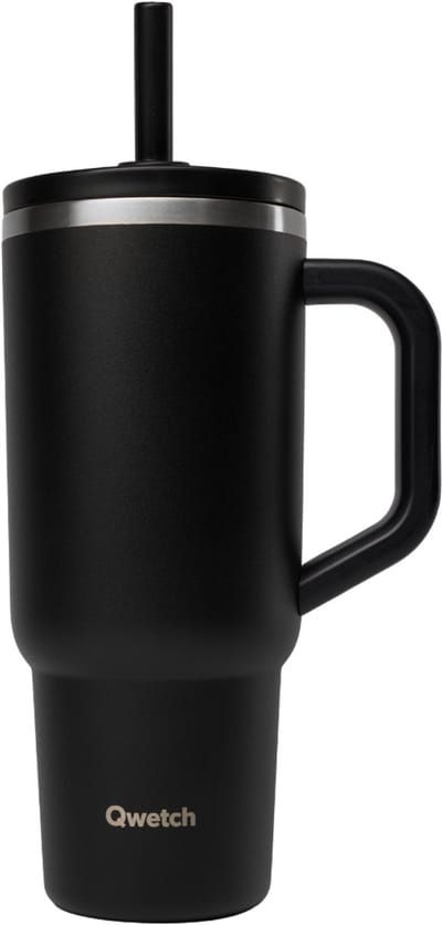Qwetch Travel Cup Geïsoleerd dop lekvrij - Matt Zwart