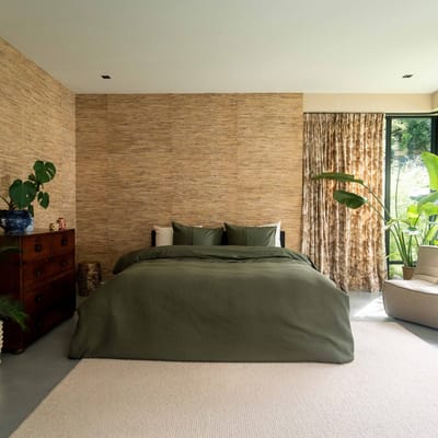 Kayori Erimo Dekbedovertrek Egyptisch Katoen - 260x200-220 +2 slopen - Lits-jumeaux - 300 TC Premium Hotelkwaliteit - Donkergroen