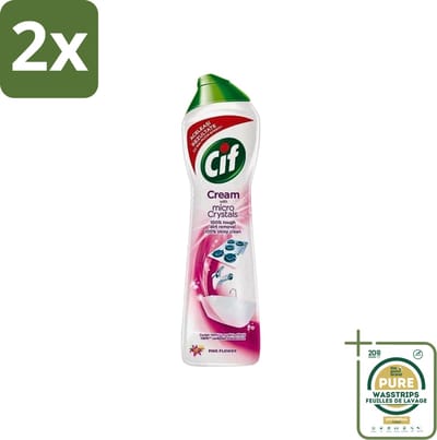 Cif - Badkamer & Keuken - Schuurmiddel - Cream Pink Flower - 500ml - Voordeelverpakking - 2 stuks - Keukenreiniger - Badkamervuil
