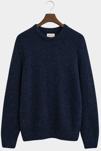 Gant Pullover Blauw Wool blend Neps C-neck 8040230/433