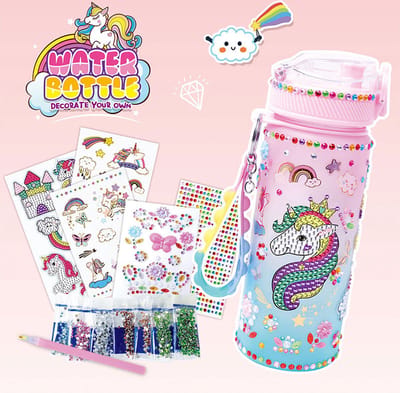 DIY eenhoorn diamant schilderij sticker waterfles/creatief cadeau-verjaardagscadeau-vakantiecadeau/DIY speelgoed diamant schilderij verjaardagscadeau 600ML