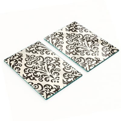 Multifunctionele decoratieve glazen borden met bedrukte ornamenten 2x40x52 cm