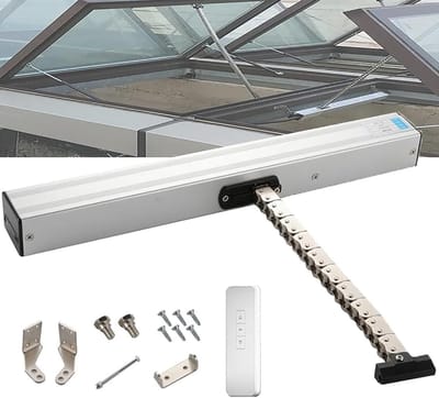 Elektrische Raamopener - Kettingopener Automatisch - Dakramen Openen - Stille Dubbellaags Ketting - Tot 70cm Slag - Zwart