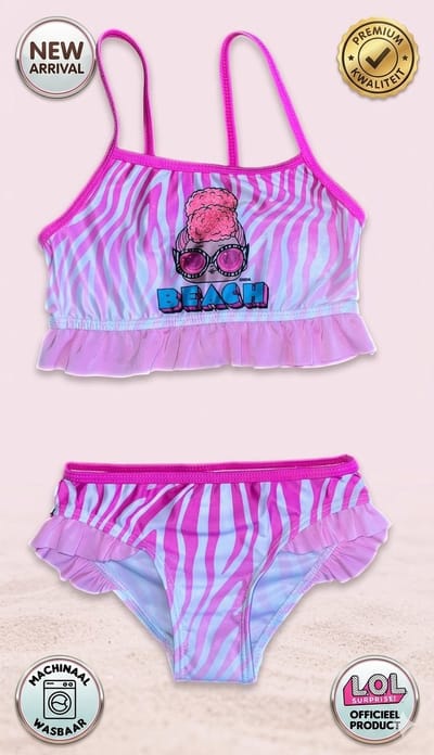 L.O.L. Surprise! - Bikini - Badpak - zwempak meisjes - fuchsia - Maat 98/104 - Kerst & Sinterklaas Cadeautjes - Cadeau - kado - schoolcadeautjes sinterklaas
