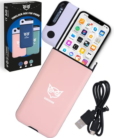 Good2know Telefoon Kluis met Tijdslot - Roze - Timer – Voor één telefoon - Kluis - Kitchen Safe – meer Focus & Zelfdiscipline - studiehulp