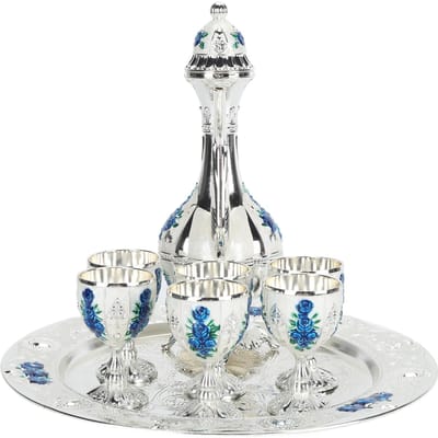 Legering Wijnglas Pot Set Roestvrij Exquise Decoratief Retro Metalen Wijnglazen Pot Set voor Thuis veelkleurig