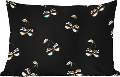 Buitenkussens - Tuin - Patroon - Kersen - Goud - Chrome - 50x30 cm