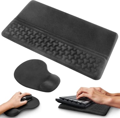 Ergonomische Muismat en Toetsenbordmat met Steun voor Pols, Geheugenfoam en Antislip voor Kantoor en Gaming