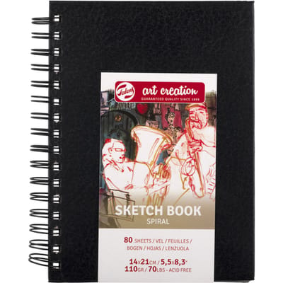 Schetsboek Talens Art Creation 80 vel 110gr 140x210mm spiraal zwart