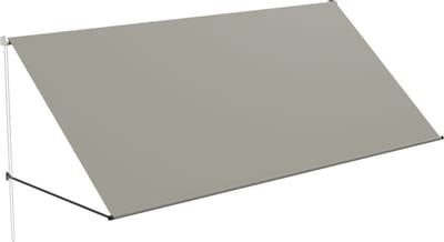 Knikarmscherm - Intrekbaar - Met Koord - Aluminium Steunstang - Balkonzonwering - Zonbescherming - Voor Ramen, Terras En Balkon - 300x145 cm - Grijs - NAIZY