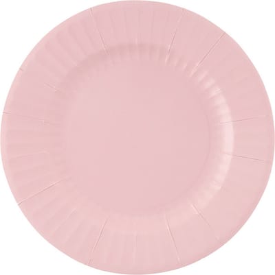 Givi Italia Feestbordjes/BBQ bordjes - 8x - lichtroze - rond - papier/karton - 27cm - biologisch afbreekbaar - groot
