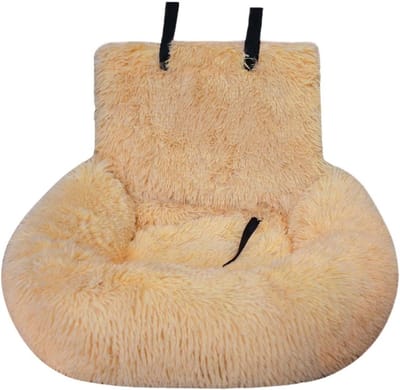Autostoel Huisdieren - Reiskussen Kat - Veilig Reizen - Pluche Verhoger - 60x60cm - Abrikoos