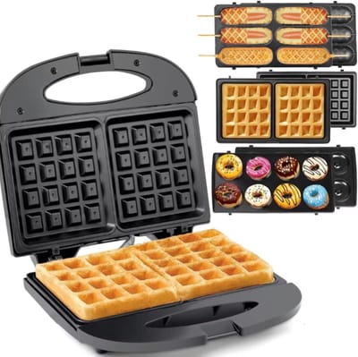 Gourmetstel - Wafelijzer - 750W - 22.5x22.5x7 cm - Antiaanbaklaag