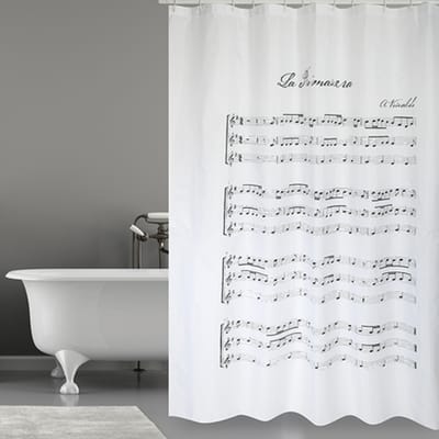 Msv Douchegordijn Vivaldi Grijs 180cm