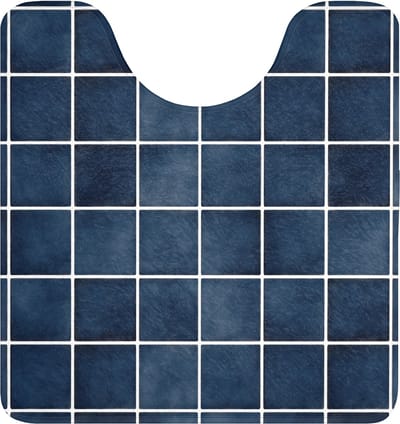WC mat met uitsparing 55x60 cm - Antislip - Tegel - Modern - Blauw - Toiletmat met uitsnijding - Vloermat - Douchemat - Toilet tapijt - Toiletmatten