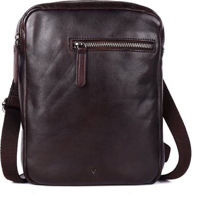 Echt Italiaans Leren Schouder- en Crossbody Slingtas voor Heren – Verstelbare Schouderriem voor Kantoor, Reizen, Casual Gebruik & Wandelen
