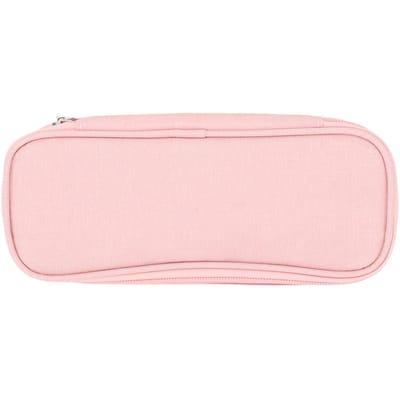 Grande Capacité Trousse à Crayons Pochette Étui à Stylos Sac de Papeterie Simple avec Poche en Maille pour Adolescents Adultes Étudiant École Collège rose