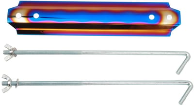 Dailygoods - Verstelbare Accuhouder - RVS Autobatterij Beugel met 8.7 Inch Steunstangen - Universele Montage (Burn Blue)