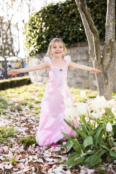 Great Pretenders prinsessenjurk roze verkleedkleding voor kinderen 5-6 jaar.