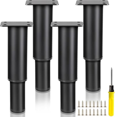 Verstelbare Meubelpoten Set van 4 - In Hoogte Verstelbaar 12-22 cm - Inclusief Schroeven en Schroevendraaier