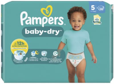 2x Pampers Baby Dry Luiers Maat 5 (11-16kg) 38 stuks