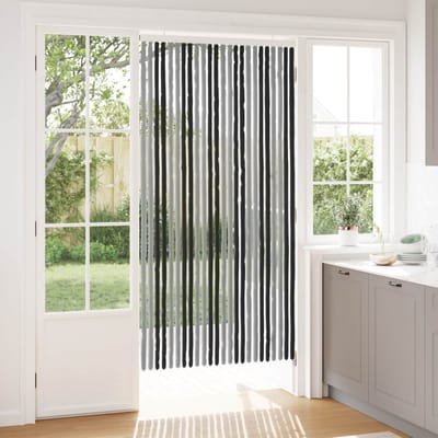 vidaXL - Insecten - Gordijn - Chenille - Grijs - en - Zwart - 100 - x - 200 - cm - 100% - PP