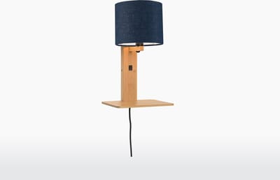 GOOD&MOJO Wandlamp Andes - Bamboe/Blauw - 19x24x36cm - Binnen Scandinavisch,Bohemian