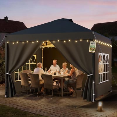 Feesttent - Partytent Overkapping - Buitenfeest Organiseren - Waterafstotend Materiaal - 3x6 Meter - Wit