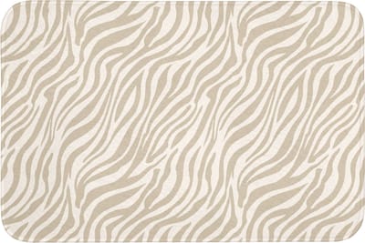 Badmat 90x60 cm - Antislip - Zebra - Patroon - Beige - Badmatten voor badkamer - Badkamermat - Douchemat - Badkamer mat