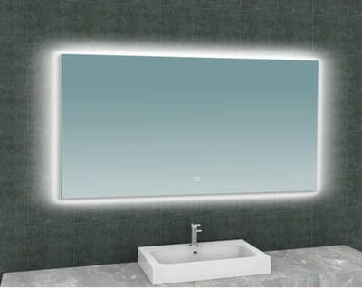 Wiesbaden Soul spiegel rechthoek met LED, dimbaar en spiegelverwarming 140 x 80 cm