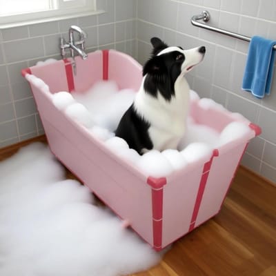 Hondenbad Opvouwbaar - Huisdierbad Draagbaar - Huisdieren Wassen - Antislip Bodem - 97 x 47 x 57 cm - Roze