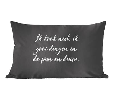 Sierkussens - Kussentjes Woonkamer - 60x40 cm - Ik kook niet - Spreuken - Koken - Humor - Quotes