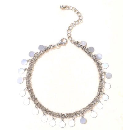 Enkelbandje Disc Vrouw- LiLaLove Enkelbandje Zilver- Dames Enkelbandje- Moederdag