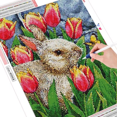5D bricolage diamant peinture nouveautés lapin décoration de la maison mosaïque Animal 20X30CM red