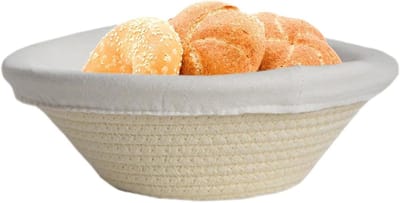 Katoenen Rijsmand - Broodmand Zuurdeeg - Ambachtelijk Brood Bakken - Handgemaakt Touw Ontwerp - 4 x 10 x 4 cm