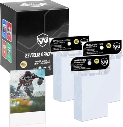 300 Stuks Zachte Kaartsleeves, Standaard Formaat 66 x 91mm, Bescherming voor Ruilkaarten, Sportkaarten en Verzamelkaarten, Waterdicht en Ultra Duidelijk