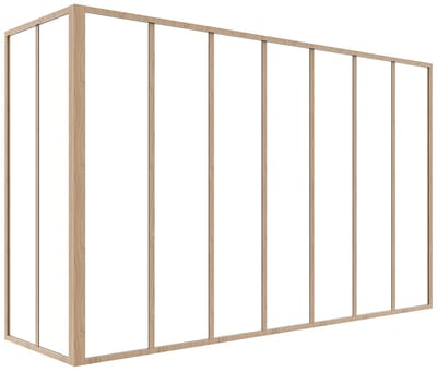 Vente-unique Hoekraam werkplaats van gepoedercoat aluminium - L210 x B60 x H130 cm (B x H) -Licht naturel - BAYVIEW