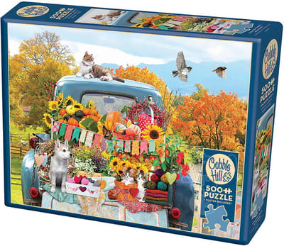 Cobble Hill puzzle 500 pieces - Country truck in autumn