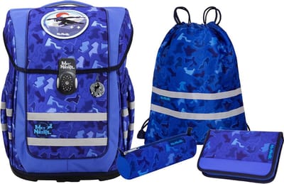 McNeill Schooltas Ergo Compacto Schoolbag Set 5-delig Puzzle Blauw