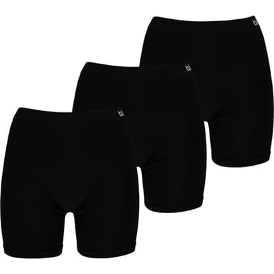 Apollo Seamless Dames Short Bamboe Onderboek Met Pijpjes Naadloos Zwart 3-Pack - Maat  XL