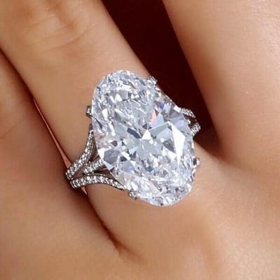 Huitan Grote Kristal Ovale Zirkonia Trouwring voor Dames Kleur Mode Elegant Verlovingsbanden Sieraden Leuk Cadeau 8 black